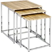 Haku Ensemble de tables d'appoint avec 3 tables | Design en Oak Light