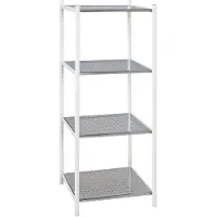 Haku Étagère , 4 tablettes supportant chacune jusqu'à 5 kg, L 400 x P 350 x H 1030 mm, acier/métal, chromé/blanc