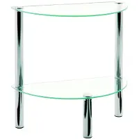 Haku Table d'appoint Crescent Bas - 45x22x47 cm - Acier chromé/verre de sécurité