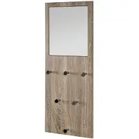 Haku Porte-manteau mural avec miroir | 80 x 6 x 30 cm | Marron