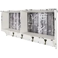 Haku Portemanteau mural Raiden 76cm, 4 crochets - blanc/gris
