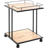 Haku Table d'appoint, carrée, tube d'acier laqué, plateaux en mélaminé, L 450 x P 450 x H 600 mm, noir/chêne clair