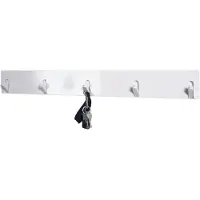 Haku Porte-manteau avec crochets en bois massif | High Gloss White