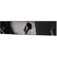 Haku Panneau mural avec trois patères | Noir