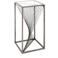 Haku Table d'appoint | 30 x 30 x 60 cm | Marron/Verre