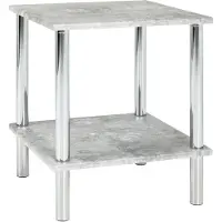 Haku Table d'appoint Wilko 39x39cm - décor de béton/chrome