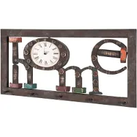 Haku Porte-manteau mural avec horloge et crochets | Vintage-design