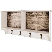 Haku Portemanteau mural Raiden 76cm, 4 crochets - blanc/brun