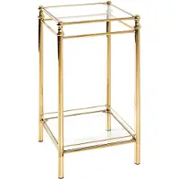 Haku Table d'appoint | Tablettes en verre | 40 x 40 x 73 cm | Design doré