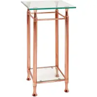 Haku Table d'appoint Véra 35x35cm - cuivre/verre