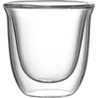 Bialetti Set de tasses en verre Firenze, 2 pièces, double paroi, tasse à espresso, mug, tasse, 80 ml, DBW013