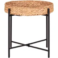 Ebuy24 Naro table d'angle Ø50cm naturel.
