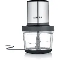 Severin KM 3867 Hachoir 400 W noir (mat), acier inoxydable (brossé), verre
