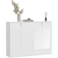 Ebuy24 ProjektX commode 4 portes blanche.
