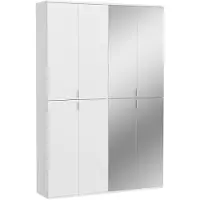Ebuy24 ProjektX armoire de rangement 8 portes blanche, miroir.