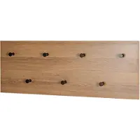Haku Portemanteau mural , format vertical et horizontal, 7 crochets d'une capacité de charge de 3 kg chacun, L 800 x P 50 x H 300 mm, bois/métal, décor chêne foncé/noir