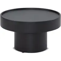 Wohnling Table basse 60x60x36 cm métal noir Table basse ronde Table de salon en forme de champignon Table basse en fer Petite table d'appoint Salon