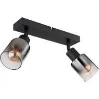Globo Hubertus Projecteur double noir mat, métal Ø7cm 54308-2