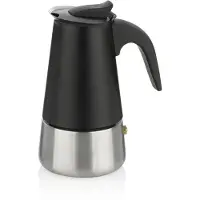 kela Pot à expresso en acier inoxydable Ferrara noir 17,0 cm 9,0 cm 200,0 ml