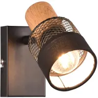 TRIO Spot en saillie 1 lumière Nandini noir avec du bois