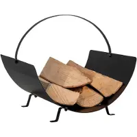 Ebuy24 Tires panier de bois de chauffage noir.