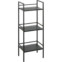 Haku Étagère , 3 tablettes supportant chacune jusqu'à 8 kg, L 350 x P 250 x H 950 mm, acier/métal, noir