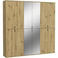 Ebuy24 ProjektX armoire de rangement 4+4+4 portes 12 portes chêneReproduction, miroir.