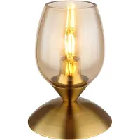 Globo Lampe à poser 24007M KUWAITA E14 25 W laiton brossé/ambre