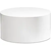 Wohnling Table basse monobloc 60x60x30 cm blanc brillant, table design pour salon rond, table canapé lounge simple, table basse moderne |