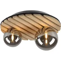 JUST LIGHT Plafonnier en bois Green Stika autour