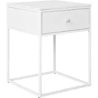 Ebuy24 Vita table d'angle 1 tiroir blanche.