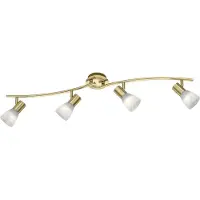 TRIO Spot de plafond LED Levisto 4 lumières laiton mat