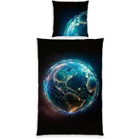 Herding Parure de lit globe 80/80+135/200 cm (200 x 135 cm, 80 x 80 cm)