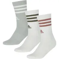 Adidas Chaussettes à 3 bandes (3 paires) Fitness-Training Unie Adulte Essentials 3S Blanc/Blanc/Argent Merveilleux Blanc/Argent Merveilleux Taille L