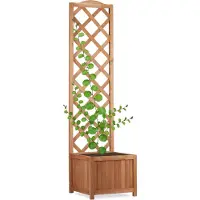 Relaxdays Jardinière avec treillis (38 cm, 38 cm)