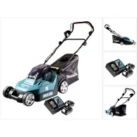 Makita DLM 382 RF2 batterie tondeuse 36 V ( 2x 18 V ) 38 cm 40 l + 2x batterie 3,0 Ah + chargeur
