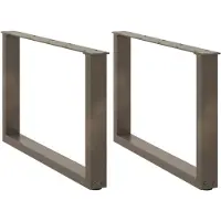 vidaXL Pieds de table basse en U 2 pcs. Acier naturel 70x(42-43) cm Acier