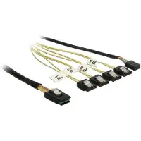 DeLOCK Cable Mini SAS SFF-8087 > 4 x SATA 7 Pin Reverse + Sideband 1 m