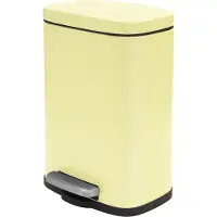 Spirella poubelle à cosmétique 5 litres en inox avec abaissement automatique et seau intérieur "Akira" Poubelle de salle de bains Softclose Poubelle jaune mate