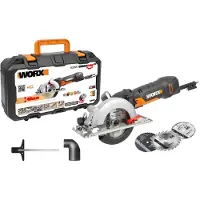 WORX Scie circulaire à main Worxsaw compacte 480W 120mm/46mm WX439 avec mallette et accessoires