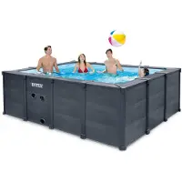 Intex Piscine tubulaire Graphite rectangulaire 4,00 x 3,00 x 1,24 m -
