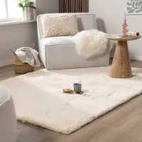 Sans marque NATURL. Tapis doux à poils longs - Comfy Supreme Crème | 160x230 cm | Rectangulaire | Pile haute