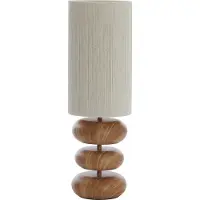 Light & Living Lampe de table Danialo bois avec crème 60cm