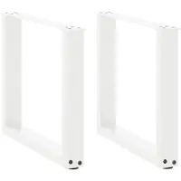 vidaXL Pieds de table basse en U 2 pcs. Blanc 50x(42-43) cm Acier