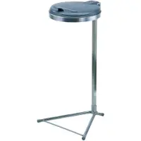 VAR Collecteur de déchets H980xL500xP530mm 120 l couvercle galvanisé (ME) avec support, Poubelle, Argent