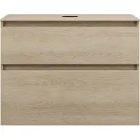 Burgbad Lin20 meuble sous-lavabo avec plan de toilette, 2 tiroirs, 802x552x661mm, WXOD080F5355