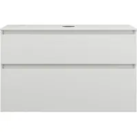 Burgbad Lin20 meuble sous-lavabo avec plan de toilette, 2 tiroirs, 1002x552x661mm, WXOD100F5375