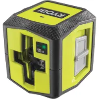 Ryobi - Laser croix verte - portée 15 m - précision +/- 0,5 mm - Livré avec un clip de fixation et 2 piles - RBCLLG1