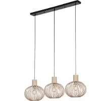 TRIO Lustre GILA sable et noir 3xE27x10W en métal, dimensions : 150x120x33 cm, IP20,