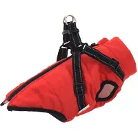 vidaXL Manteau pour chien avec harnais Imperméable Réfléchissant Rouge L40